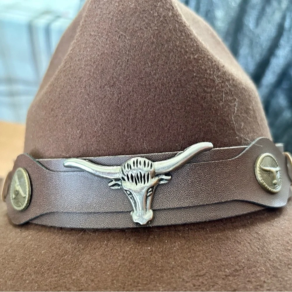 Cowboy Hat Women Western with Cow Head leather band sombrero adjustable
